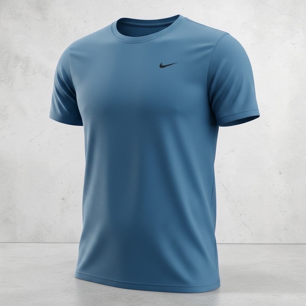 Nike Men's comfy T- Shirt Blue embroideried swish Large